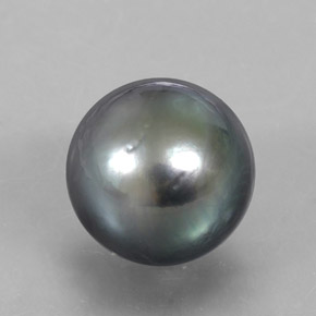 Perla Grigio scuro naturale da 12.55 ct, Sfera, Opaco