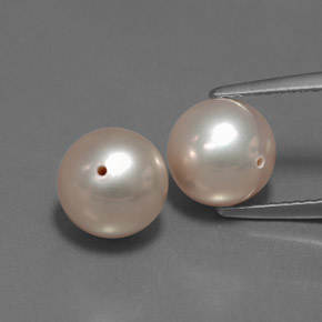 Perla naturale rosa da 6,24 ct, sfera / palla, opaco