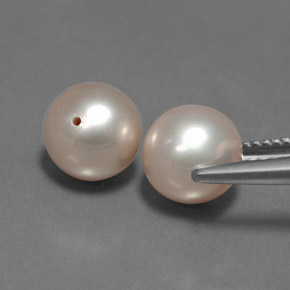 Perla naturale rosa da 6,24 ct, sfera / palla, opaco