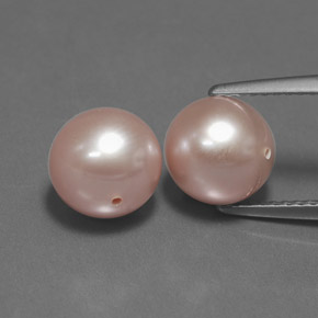 Perla naturale rosa da 6,89 ct, sfera / palla, opaco