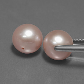 Perla naturale rosa da 6,89 ct, sfera / palla, opaco