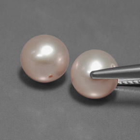 Perla naturale rosa da 6,07 ct, sfera / palla, opaco