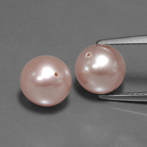 Perla naturale rosa da 6,61 ct, sfera / palla, opaco