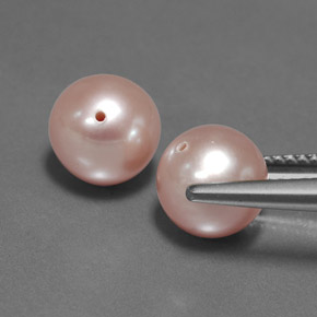 Perla naturale rosa da 6,61 ct, sfera / palla, opaco