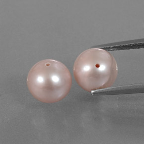 Perla naturale rosa da 6,03 ct, sfera / palla, opaco