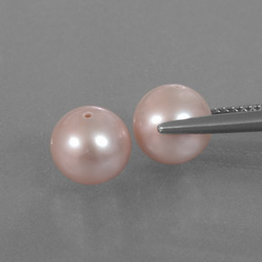 Perla naturale rosa da 6,03 ct, sfera / palla, opaco