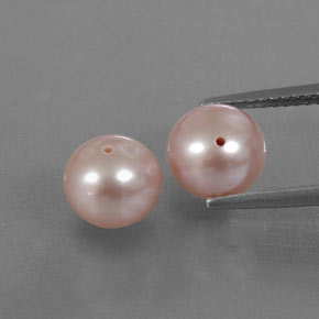 Perla naturale rosa da 6,09 ct, sfera / palla, opaco