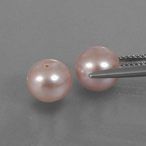 Perla naturale rosa da 6,09 ct, sfera / palla, opaco