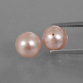 Perla naturale rosa da 6,17 ct, sfera / palla, opaco