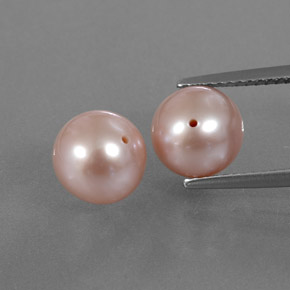 Perla naturale rosa da 7,10 ct, sfera / palla, opaco