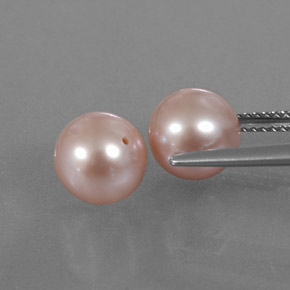 Perla naturale rosa da 7,10 ct, sfera / palla, opaco