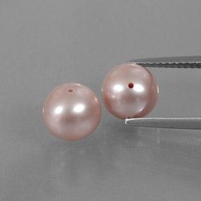Perla naturale rosa da 5,94 ct, sfera / palla, opaco