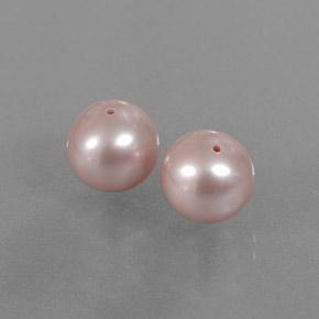 Perla naturale rosa da 5,94 ct, sfera / palla, opaco