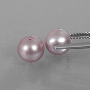 Perla naturale rosa da 6,22 ct, sfera / palla, opaco