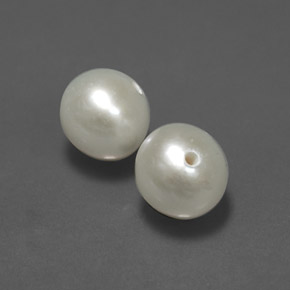 Perla naturale crema da  ct, sfera / palla, opaco
