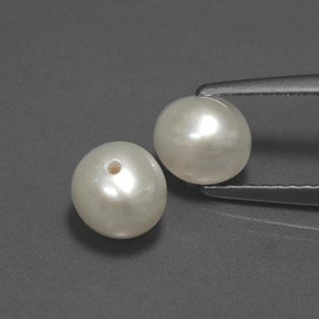 Perla naturale crema da  ct, sfera / palla, opaco