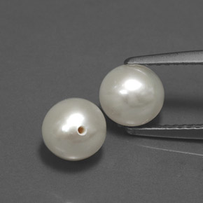 Perla naturale crema da  ct, sfera / palla, opaco