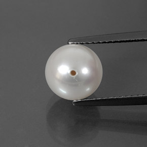 Perla naturale bianco da 3,93 ct, sfera / palla, opaco