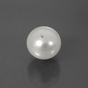 Perla naturale bianco da 3,93 ct, sfera / palla, opaco