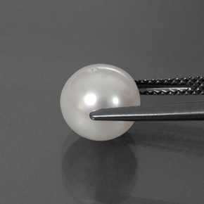 Perla naturale bianco da 3,93 ct, sfera / palla, opaco