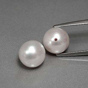 Gemme di Perla Bianco Argento naturale da  ct, Sfera, Opaco
