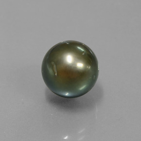 Perla Grigio scuro naturale da 9.57 ct, Sfera, Opaco
