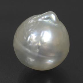 Perla naturale grigio da 10,09 ct, taglio a pera, opaco