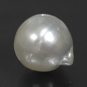 Perla naturale grigio da 10,09 ct, taglio a pera, opaco