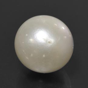 Perla Bianco naturale da 11.51 ct, Sfera, Opaco