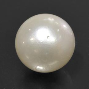 Perla Bianco naturale da 11.51 ct, Sfera, Opaco