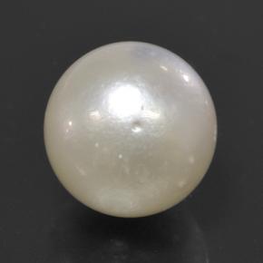 Perla Bianco naturale da 11.51 ct, Sfera, Opaco