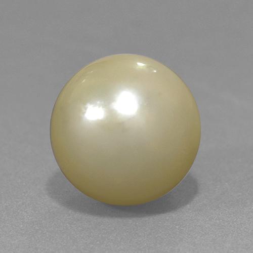Perla Giallo chiaro naturale da 11.42 ct, Sfera, Opaco