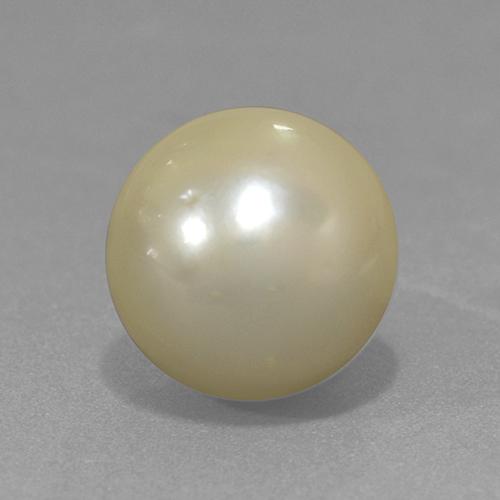 Perla Giallo chiaro naturale da 11.42 ct, Sfera, Opaco