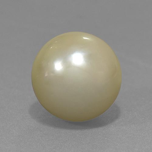 Perla Giallo chiaro naturale da 11.42 ct, Sfera, Opaco