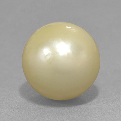 Perla Giallo chiaro naturale da 13.06 ct, Sfera, Opaco