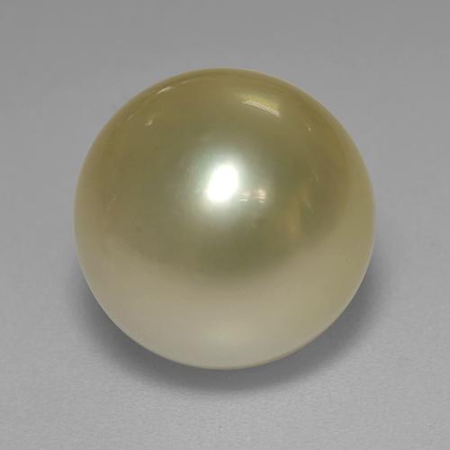 Perla Giallo medio naturale da 12.03 ct, Sfera, Opaco