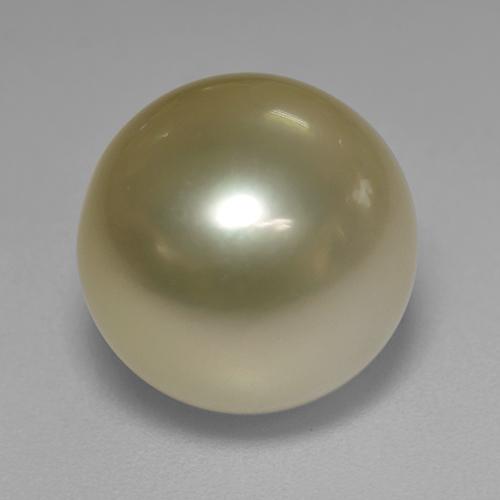 Perla Giallo medio naturale da 12.03 ct, Sfera, Opaco