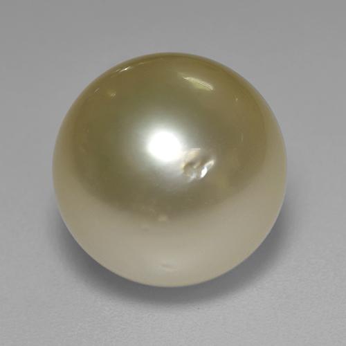 Perla Giallo medio naturale da 12.03 ct, Sfera, Opaco