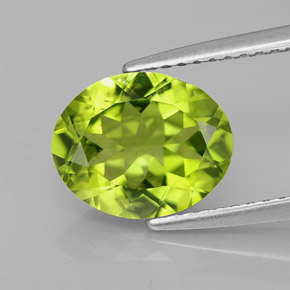 Peridoto naturale verde da 2,42 ct, taglio ovale, VS