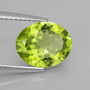 Peridoto naturale verde da 2,42 ct, taglio ovale, VS