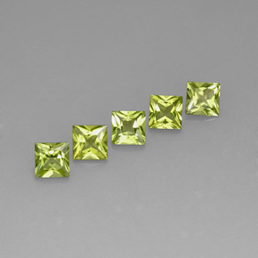 Peridoto naturale verde da  ct, quadrato, VS