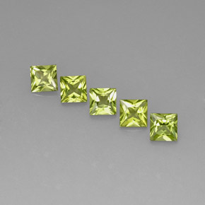 Peridoto naturale verde da  ct, quadrato, VS