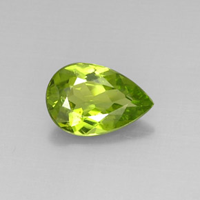 Peridoto naturale verde da 2,85 ct, taglio a pera, VVS-VS