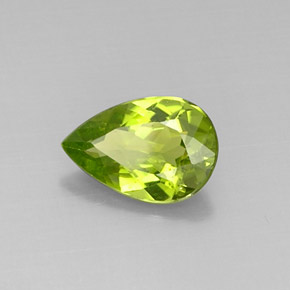 Peridoto naturale verde da 2,85 ct, taglio a pera, VVS-VS