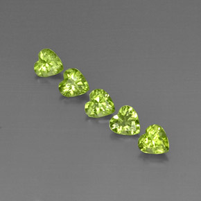 Peridoto naturale verde da  ct, a forma di cuore, VS