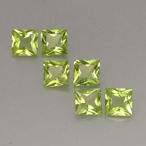 Peridoto naturale verde da  ct, quadrato, VS