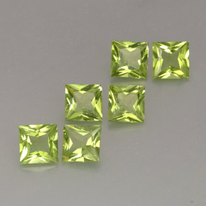Peridoto naturale verde da  ct, quadrato, VS