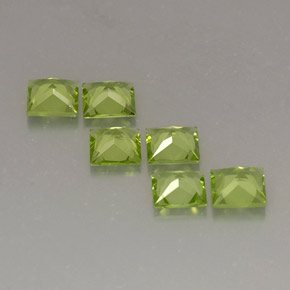 Peridoto naturale verde da  ct, quadrato, VS