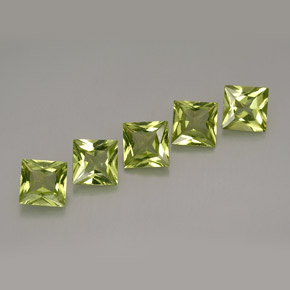 Peridoto naturale verde da  ct, quadrato, VS