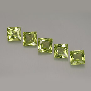 Peridoto naturale verde da  ct, quadrato, VS